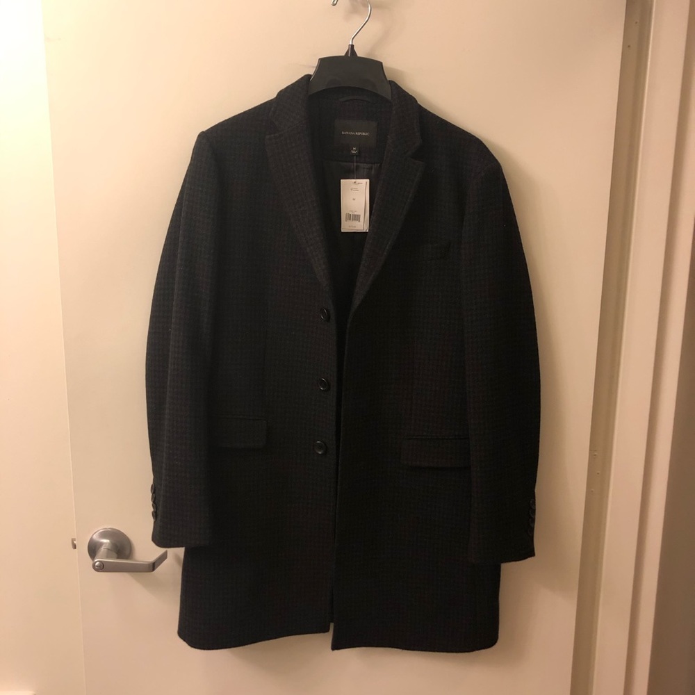 Banana Republic Wool Houndstooth Top Coat